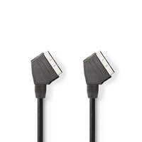 SCART-Kabel | SCART Male | SCART Male | Vernikkeld | 480p | 2.00 m | Rond | PVC | Zwart | Blister