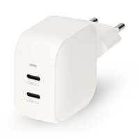 Oplader | 35 W | GaN | PD3.0 | Snellaad functie | 1.75 / 2.33 / 2.92 / 3.0 A | Outputs: 2 | 2x USB-C&trade; | Automatische Voltage Selectie | Wit