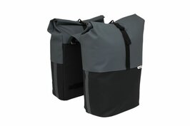 New Looxs Dubbele fietstas Nyborg 34 liter donkergrijs/zwart