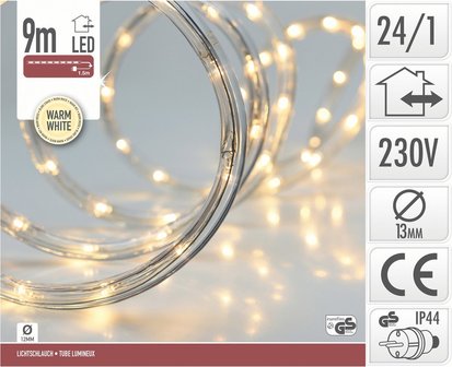 Lichtslang LED 9 meter warm wit, kerst