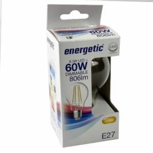 Energetic LED GLS filament E27 7,2W 2700K dimbaar helder