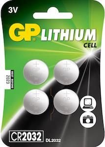GP CR2032 4 stuks knoopcel Lithium batterij 3V 