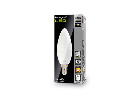 Integral LED kaars E14 6W 1800-2700K dimbaar