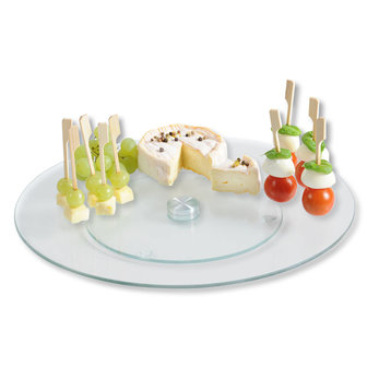 4goodz Draaibaar serveerplateau van gehard glas - 32 cm doorsnede