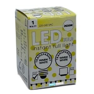 LED kogellamp  E27 helder warm wit 1W 2650 Kelvin