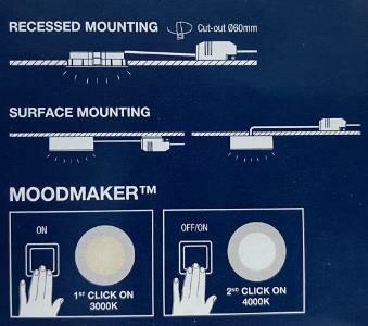 NORDLUX Kastverlichting Kitchenio wit 2W 3000K/4000K