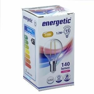 Energetic, LED kogel filament E14 1,2W 2700K