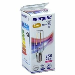 Energetic LED buis filament T25 E14 2,5W 2700K afzuigkaplamp