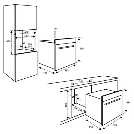 Inventum Combimagnetron oven - 44 l - Nis 45 cm - inbouw-RVS/Zwart, IMC6044RK