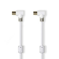 Coaxkabel 100 dB | IEC (coax) male haaks - IEC (coax) female haaks | 5,0 m | Wit