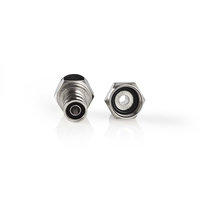 F-Connector | Recht | Male | Vernikkeld | 75 Ohm | Twist-On | Diameter kabelinvoer: 5.5 mm | Koper | Zilver | 2 pcs | Window Box