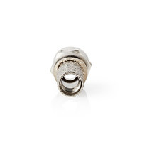 F-Connector | Recht | Male | Vernikkeld | 75 Ohm | Twist-On | Diameter kabelinvoer: 7.4 mm | Zink Legering | Zilver | 25 pcs | Polybag