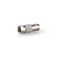 Satelliet- en Antenne-Adapter | F-Male | Coax Female | Vernikkeld | 75 Ohm | Recht | Metaal | Zilver | 1 Stuks | Blister