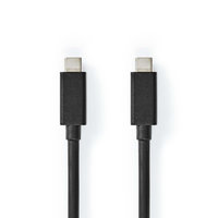 USB-Kabel | USB 3.2 Gen 2x2 | USB-C™ Male | USB-C™ Male | 4K@60Hz | 20 Gbps | Vernikkeld | 2.00 m | Rond | PVC | Zwart | Polybag