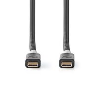 USB-Kabel | USB 3.2 Gen 2x2 | USB-C™ Male | USB-C™ Male | 4K@60Hz | 20 Gbps | Verguld | 1.00 m | Rond | PVC | Antraciet | Window Box