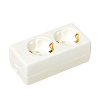 Tafel Contactdoos monteerbaar 2 voudig + randandaarde zonder snoer , wit