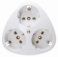 KOPP opbouw stopcontact + randaarde , 3-voudig wit