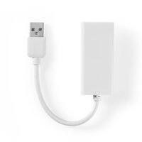 USB-netwerkadapter | USB 2.0 | 100 Mbps | USB-A Male | RJ45 Female | 0.20 m | Rond | Verguld / Vernikkeld | Koper | Wit | Doos