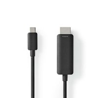 USB-Adapter | USB 3.2 Gen 1 | USB-C™ Male | HDMI™ Connector | 1.00 m | Rond | Vernikkeld | PVC | Zwart | Polybag