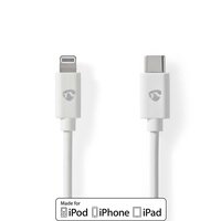 Lightning Kabel | USB 2.0 | Apple Lightning 8-Pins | USB-C™ Male | 480 Mbps | Vernikkeld | 2.00 m | Rond | PVC | Wit | Envelop