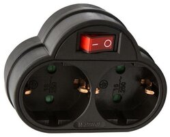 Stopcontact Duo - 2 Voudig - Randaarde - Schakelaar - Zwart