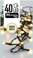 Kerstboom strengverlichting 40 LEDS warm wit, 3m