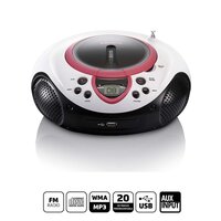 Draagbare FM-radio CD- en USB-speler Roze