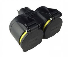 V-TAC - TWEEWEG STEKKER RANDAARDE ZWART SWD HORIZONTAAL