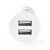 Autolader | 2,4 A | 2 uitgangen | 2x USB | Wit Autolader | 2,4 A | 2 uitgangen | 2x USB | Wit