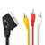 SCART-Kabel | SCART Male | 3x RCA Male | Vernikkeld | Schakelbaar | 480p | 2.00 m | Rond | PVC | Zwart | Label SCART-Kabel | SCART Male | 3x RCA Male | Vernikkeld | Schakelbaar | 480p | 2.00 m | Rond | PVC | Zwart | Label