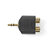 Stereo-Audioadapter | 3,5 mm Male | 2x RCA Female | Verguld | Recht | ABS | Antraciet | 1 Stuks | Window Box Stereo-Audioadapter | 3,5 mm Male | 2x RCA Female | Verguld | Recht | ABS | Antraciet | 1 Stuks | Window Box