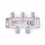 CATV-Splitter | 5-1000 MHz | Tussenschakeldemping: 8.0 dB | Outputs: 4 | 75 Ohm | Zink Legering CATV-Splitter | 5-1000 MHz | Tussenschakeldemping: 8.0 dB | Outputs: 4 | 75 Ohm | Zink Legering