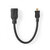 High Speed ​​HDMI™-Kabel met Ethernet | HDMI™ Micro-Connector | HDMI™ Output | 4K@30Hz | 10.2 Gbps | 0.20 m | Rond | ABS / PVC | Zwart | Label