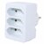 Verloopsteker 3xEuro verticaal,  stekkeradapter 3 x euro wit Verloopsteker 3xEuro verticaal,  stekkeradapter 3 x euro wit