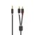 Stereo-Audiokabel | 3,5 mm Male | 2x RCA Male | Verguld | 3.00 m | Rond | Antraciet | Doos Stereo-Audiokabel | 3,5 mm Male | 2x RCA Male | Verguld | 3.00 m | Rond | Antraciet | Doos