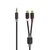 Stereo-Audiokabel | 3,5 mm Male | 2x RCA Female | Verguld | 0.20 m | Rond | Antraciet | Doos Stereo-Audiokabel | 3,5 mm Male | 2x RCA Female | Verguld | 0.20 m | Rond | Antraciet | Doos