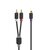 Stereo-Audiokabel | 2x RCA Male | RCA Female | Verguld | 0.20 m | Rond | Antraciet | Doos Stereo-Audiokabel | 2x RCA Male | RCA Female | Verguld | 0.20 m | Rond | Antraciet | Doos