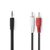 Stereo-Audiokabel | 3,5 mm Male | 2x RCA Male | Vernikkeld | 3.00 m | Rond | Zwart | Doos Stereo-Audiokabel | 3,5 mm Male | 2x RCA Male | Vernikkeld | 3.00 m | Rond | Zwart | Doos