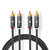 Stereo-Audiokabel | 2x RCA Male | 2x RCA Male | Verguld | 1.00 m | Rond | Grijs / Gun Metal Grijs | Cover Window Box Stereo-Audiokabel | 2x RCA Male | 2x RCA Male | Verguld | 1.00 m | Rond | Grijs / Gun Metal Grijs | Cover Window Box