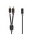 Stereo-Audiokabel | 2x RCA Male | 3,5 mm Female | Verguld | 1.00 m | Rond | Antraciet | Doos Stereo-Audiokabel | 2x RCA Male | 3,5 mm Female | Verguld | 1.00 m | Rond | Antraciet | Doos