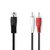DIN-Audiokabel | DIN 5-Pins Male | 2x RCA Male | Vernikkeld | 1.00 m | Rond | PVC | Zwart | Label DIN-Audiokabel | DIN 5-Pins Male | 2x RCA Male | Vernikkeld | 1.00 m | Rond | PVC | Zwart | Label