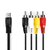 DIN-Audiokabel | DIN 5-Pins Male | 4x RCA Male | Vernikkeld | 1.00 m | Rond | PVC | Zwart | Label DIN-Audiokabel | DIN 5-Pins Male | 4x RCA Male | Vernikkeld | 1.00 m | Rond | PVC | Zwart | Label