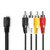 DIN-Audiokabel | DIN 5-Pins Female | 4x RCA Male | Vernikkeld | 0.20 m | Rond | PVC | Zwart | Label DIN-Audiokabel | DIN 5-Pins Female | 4x RCA Male | Vernikkeld | 0.20 m | Rond | PVC | Zwart | Label