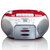 Draagbare FM-radio CD-cassettespeler Rood