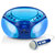 Draagbare FM Radio CD/MP3/USB Microfoon & Lichteffecten Blauw