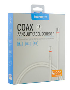 aansluitkabel F-connector (M)-(M) 1,5m wit