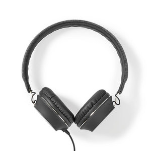 Bedrade Koptelefoon met Geweven Stof Bekleed | On-Ear | Audiokabel 1,2 m | Antraciet / Zwart
