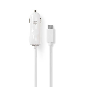 Auto-oplader | 3,0 A | Vaste kabel | USB-C™ | Wit