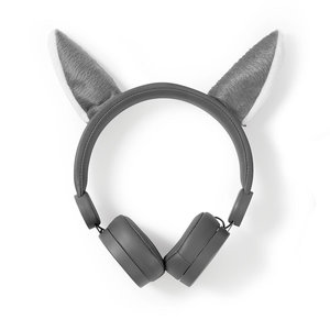 Bedrade Koptelefoon | 1,2 m Ronde Kabel | On-Ear | Afneembare Magnetische Oren | Willy Wolf | Grijs