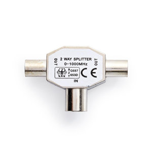 Coaxsplitter | 2x IEC (Coax) Male - IEC (Coax) Female | Metaal